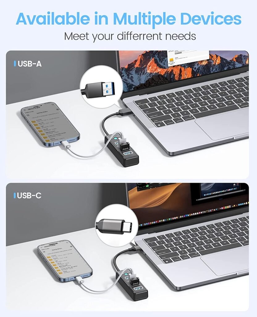 ORICO 4-Port USB HUB 3.0 5Gbps High-Speed Fast Data Transfer