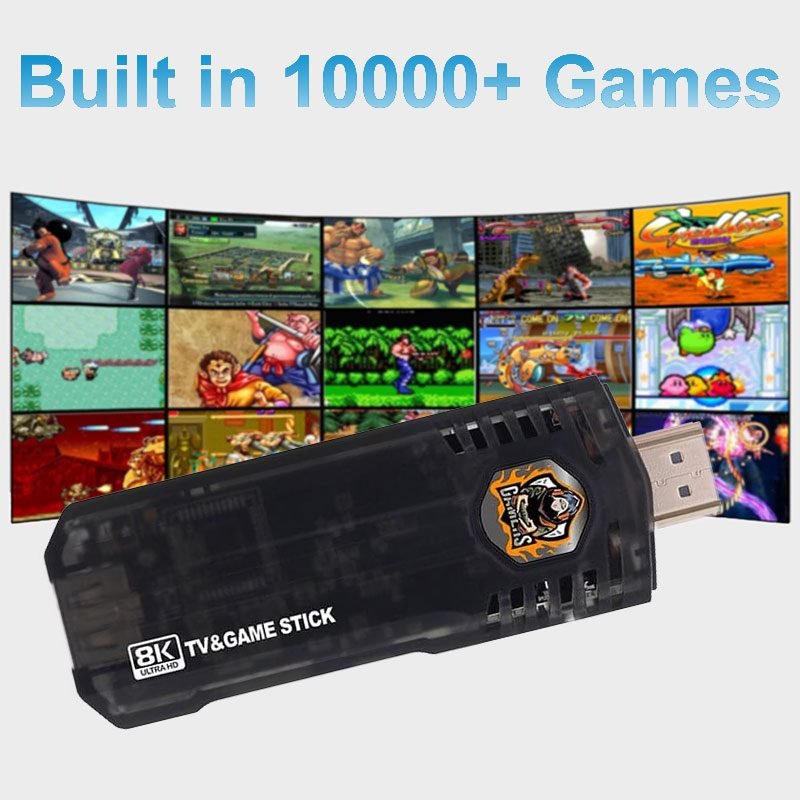 H DMI 8K TV Game Stick Console Built in 64GB 10000+Retro Games+