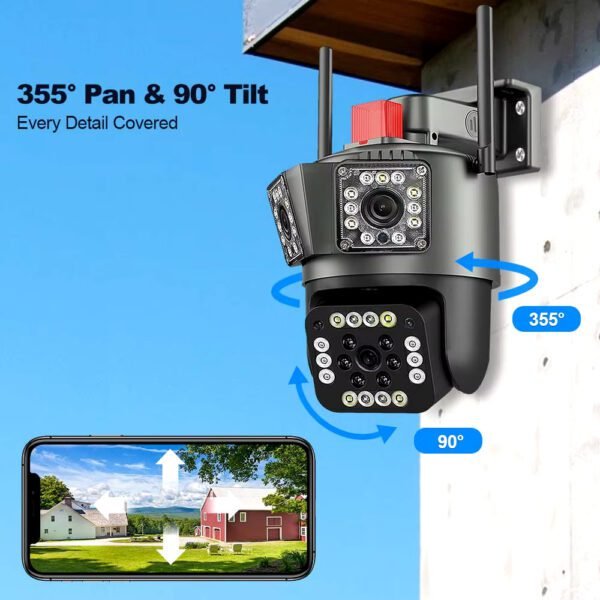 SV3C 4K Security IP Camera Outdoor, 8MP PTZ Pan Tilt Dual Band 2.4G 5G WiFi Cameras With Auto Track, Floodlight Color Night Vision, Human Detect, Onvif, RTSP Browser, 2-Way Audio
