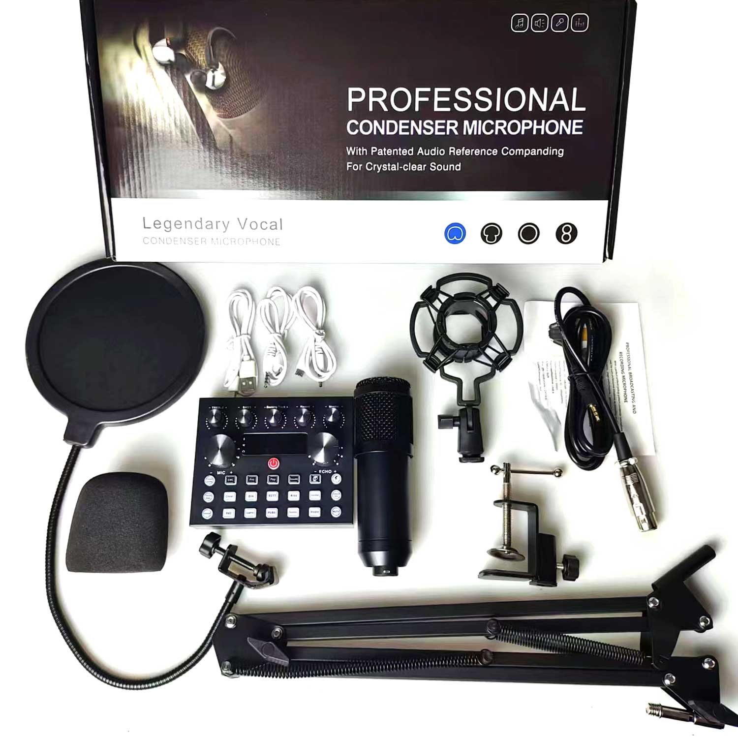 BM800 Condenser Microphone F998 Sound Card Kit With Is Suitable For Computer Recording Game Voice Communication High Quality Sampling Home Use P 52249735