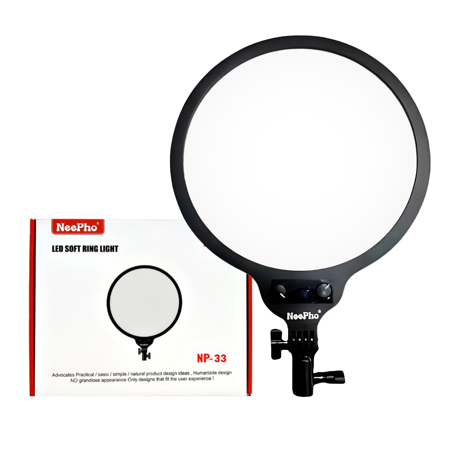 NeePho NP-26/33/36cm LED Soft Ring Light with 360 Rotating Pan Tilt