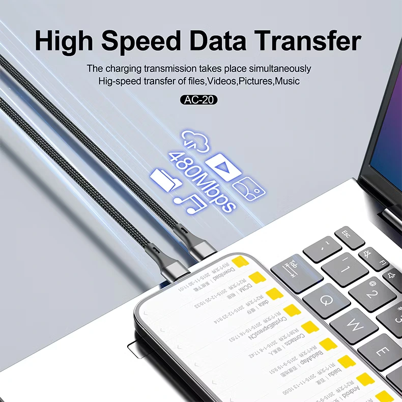 Aspor 27W Type-C To Lightning Data Cable