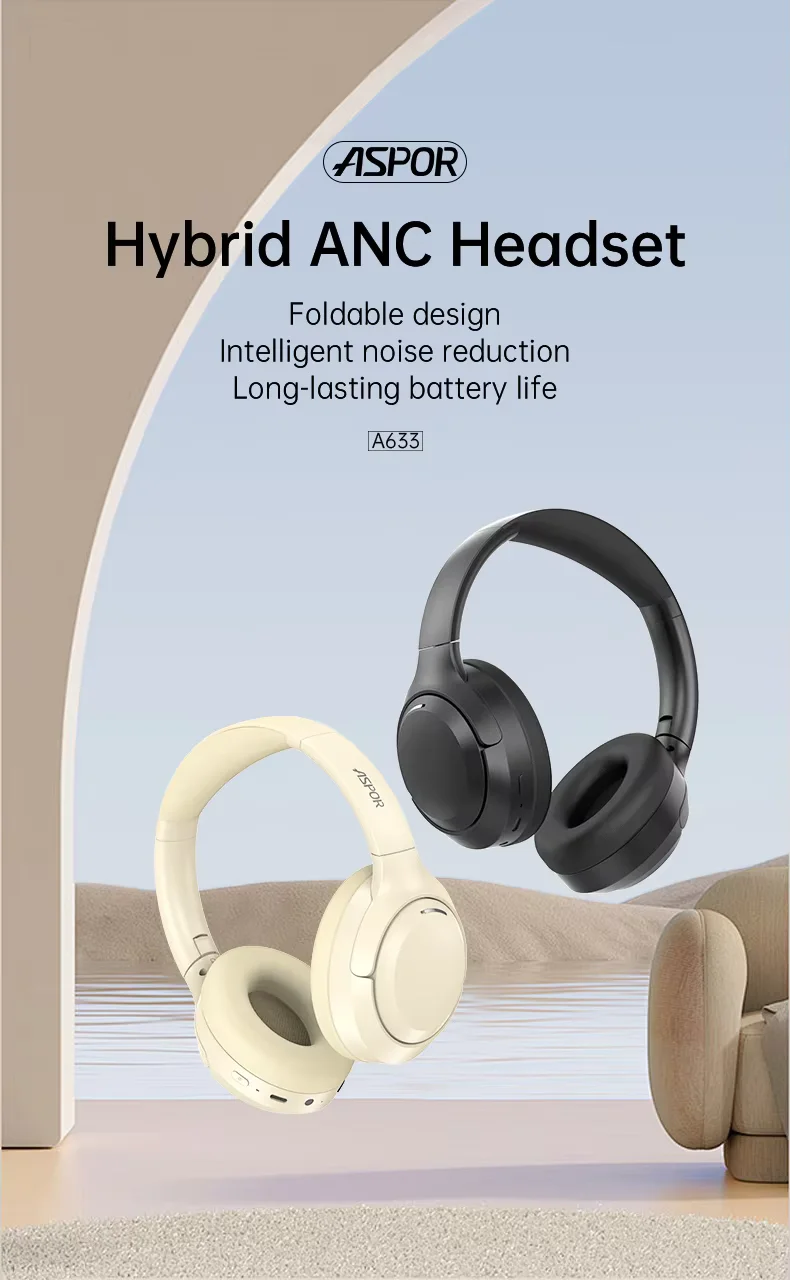 Aspor A633 Hybrid ANC Headphone